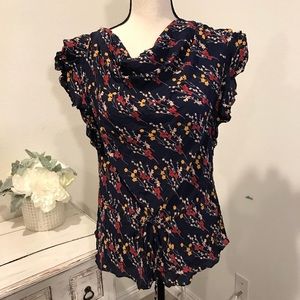ANTHROPOLOGIE Flower Print Top Sz M